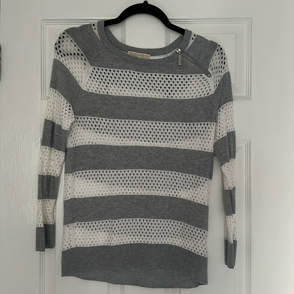MICHAEL Michael Kors Perforated Sweater Top - M
